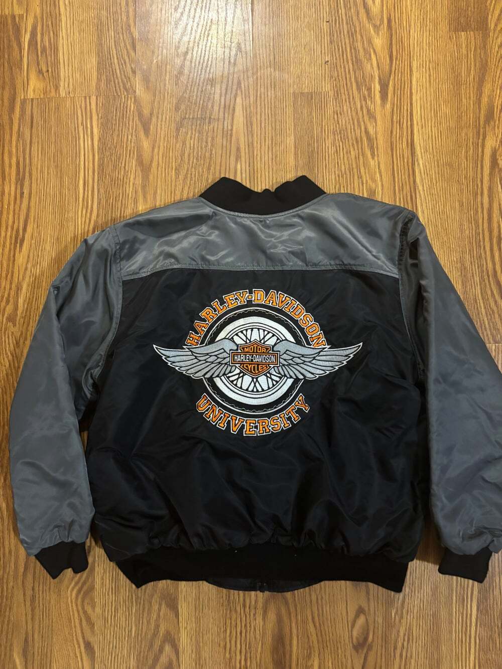 Harley Davidson Gray/ Black Bomber Fall Winter Outerwear Coat/ Jacket